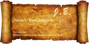 Jenet Benjamina névjegykártya